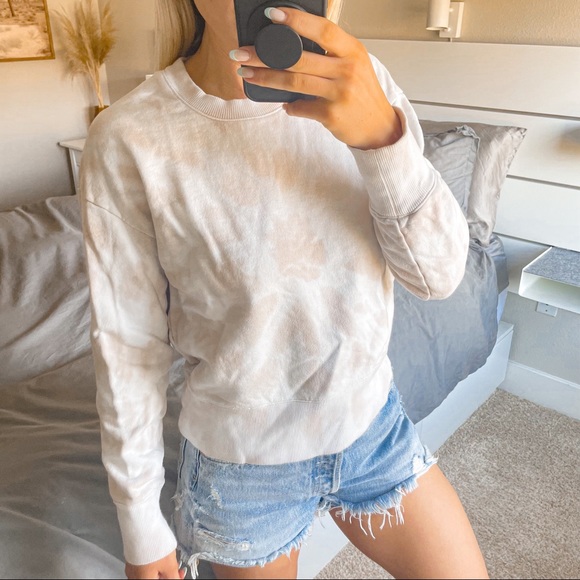 Women's Madewell White Tie Dye Sweatshirt - Picture 2 of 7